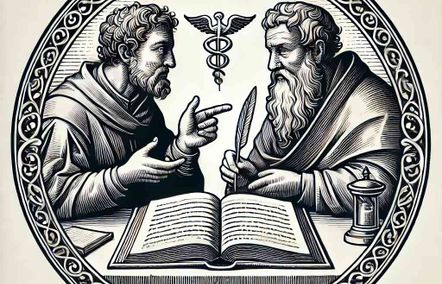 Illustration einer Beratungsgesprächs. Arzt und Patient sind beim Gespräch zu sehen