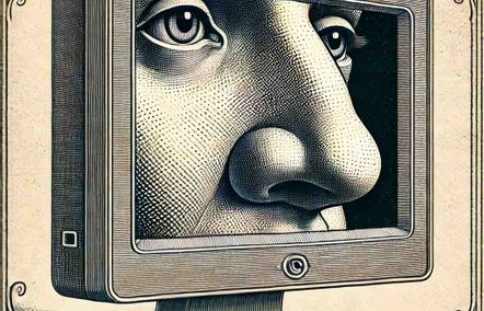 Illustration eines Monitors auf dem eine Nase zu sehen ist