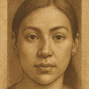 Frontalaufnahme einer Person mit traumatischer Schiefnase – gleichlange Nasenknochen verschoben, Septum basal gerade oder geht zu Gegenseite