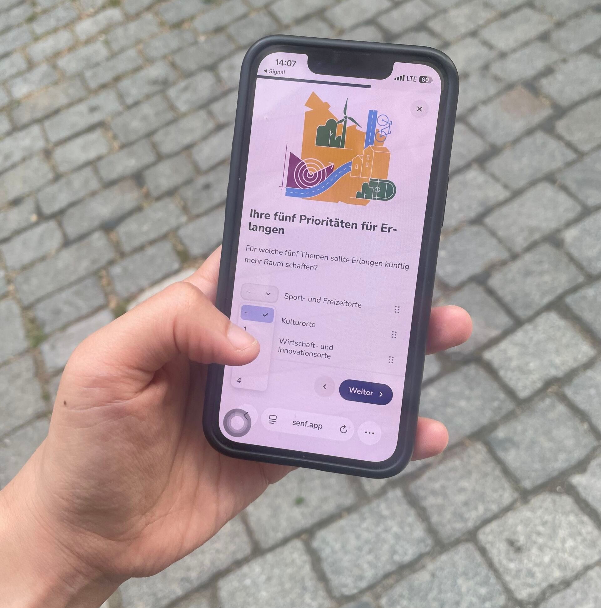 Handy mit Umfrage