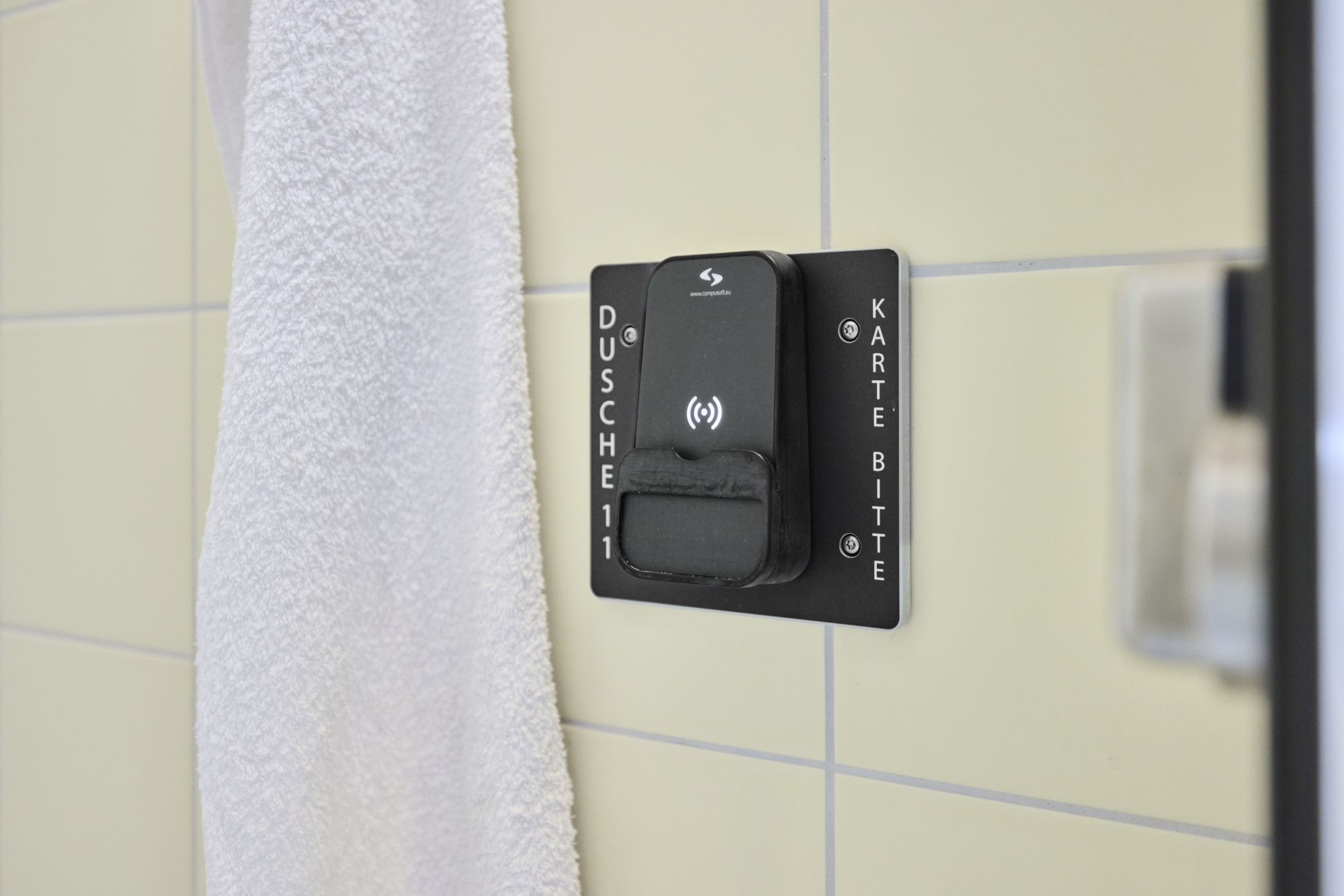 Lesegerät für die Duschkarten im Sanitärgebäude auf dem Campingplatz Rantum