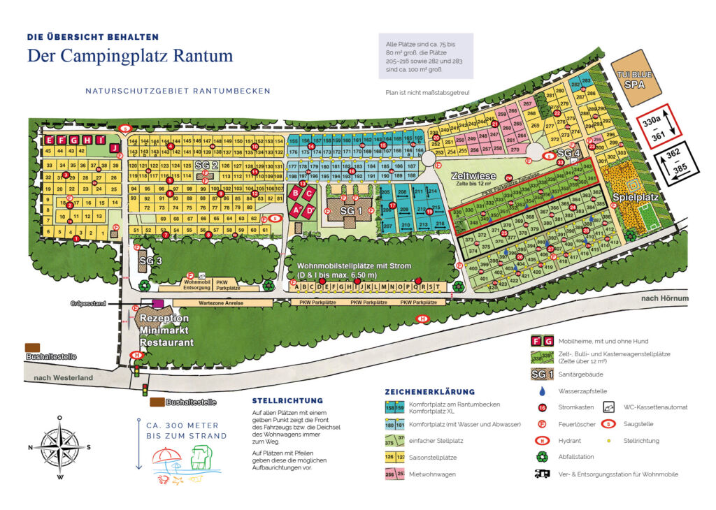 Platzplan des Campingplatz Rantum