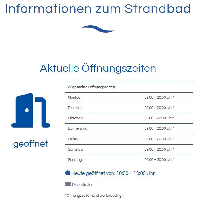 WebApp für das Strandbad ist online!