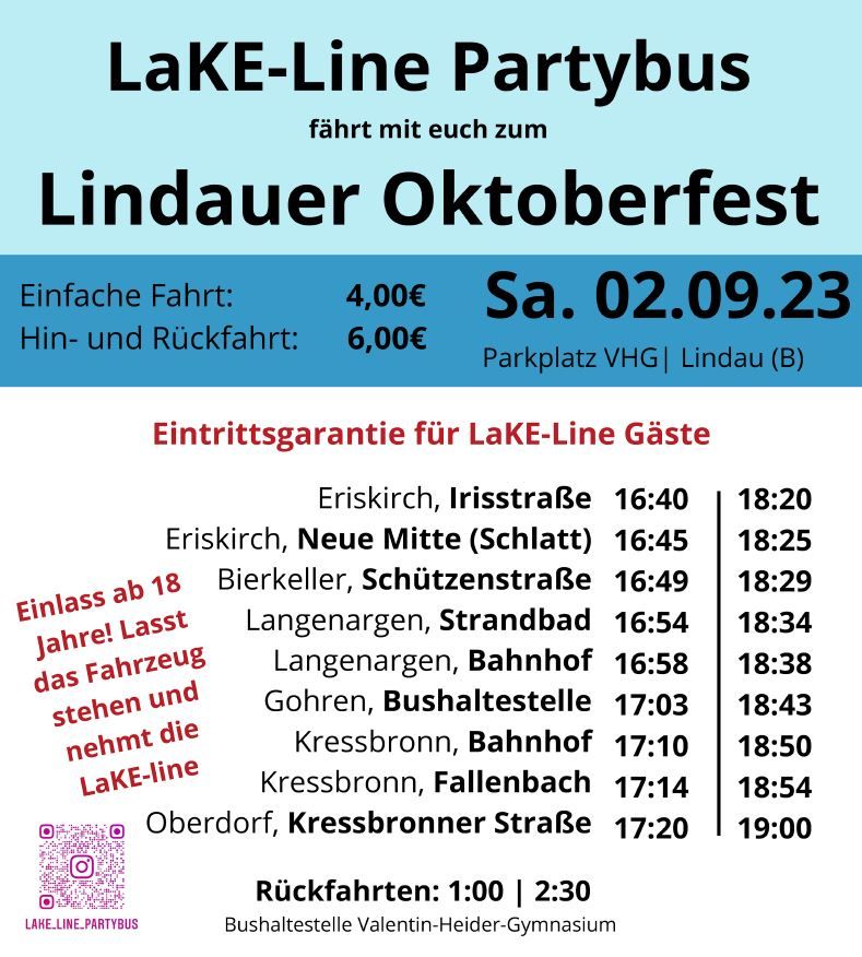 LaKe-Line fährt zum Lindauer Oktoberfest