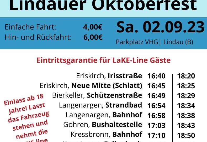 LaKe-Line fährt zum Lindauer Oktoberfest