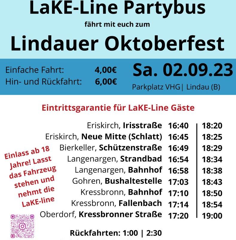 LaKe-Line fährt zum Lindauer Oktoberfest