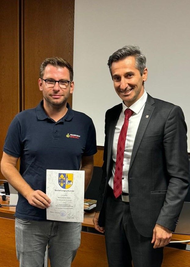 Florian Saier als 2. stellvertretender Feuerwehrkommandant bestellt