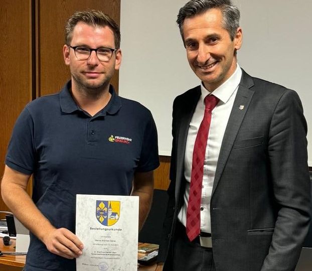 Florian Saier als 2. stellvertretender Feuerwehrkommandant bestellt