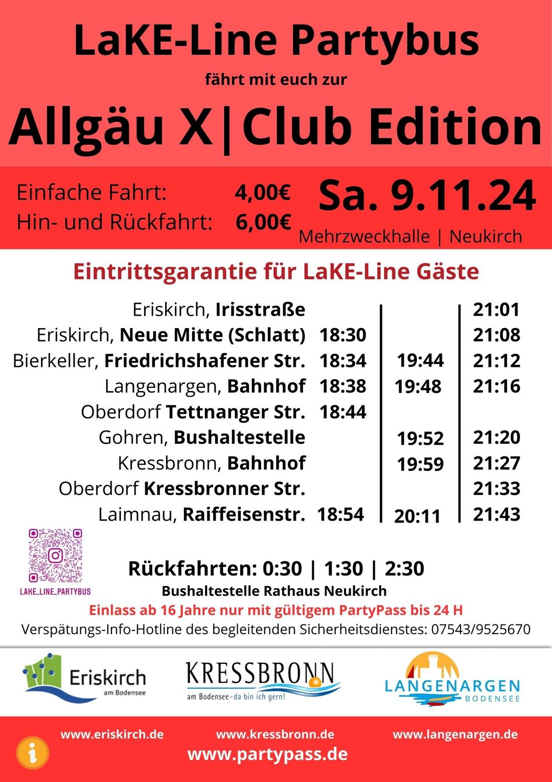 LaKE-Line Partybus fährt mit euch zur Allgäu X | Club Edition