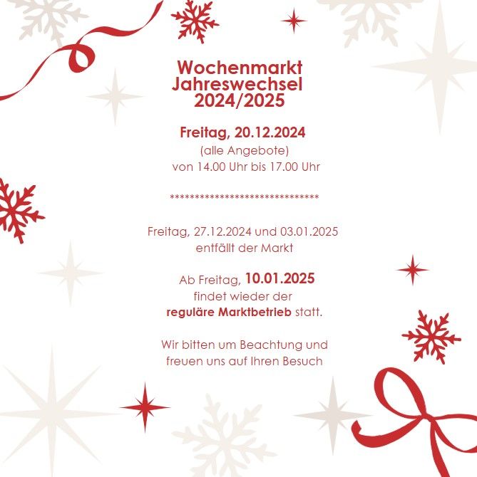 Wochenmarkt Jahreswechsel