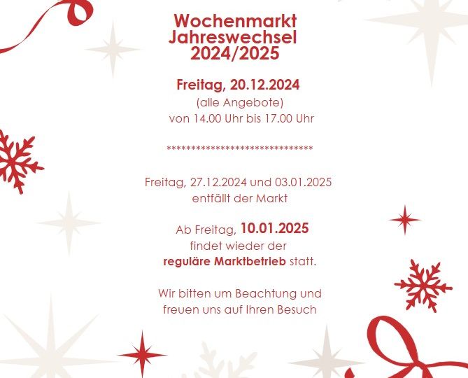Wochenmarkt Jahreswechsel