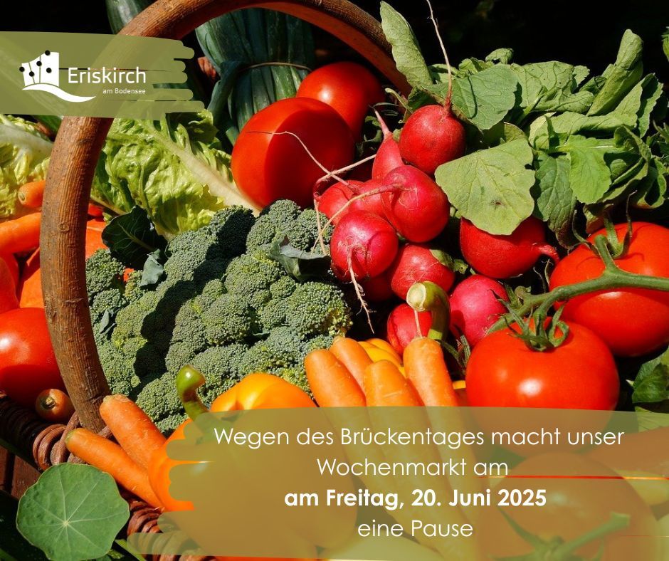 Kein Wochenmarkt am Freitag 20.06.25