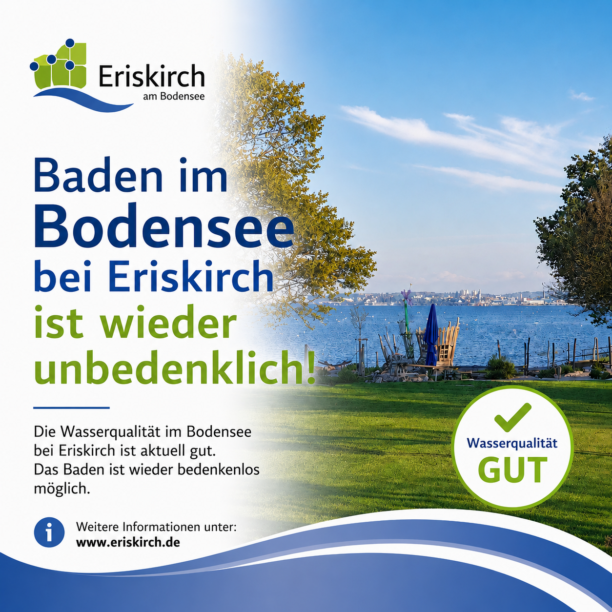 Baden im Bodensee bei Eriskirch wieder unbedenklich!