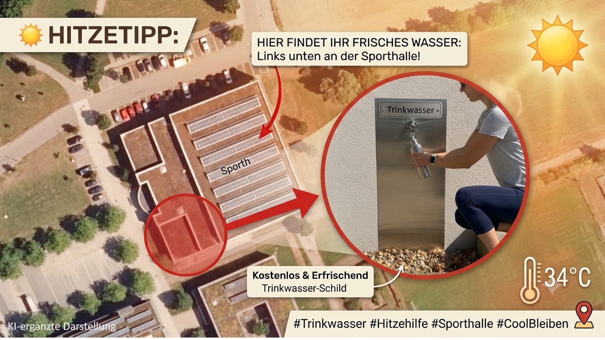 Öffentliche Trinkwasserentnahmestelle in der Neuen Mitte
