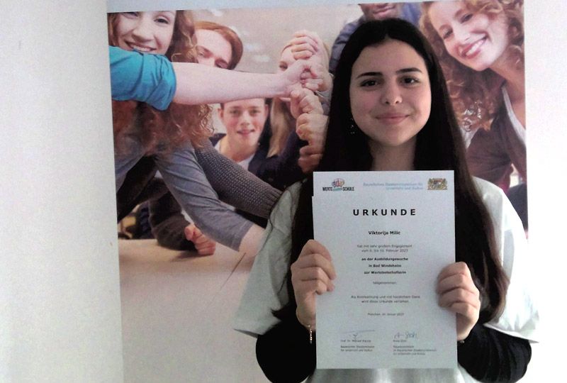 Herzliche Glückwünsche an Viktorija Milić zur „Wertebotschafterin“!