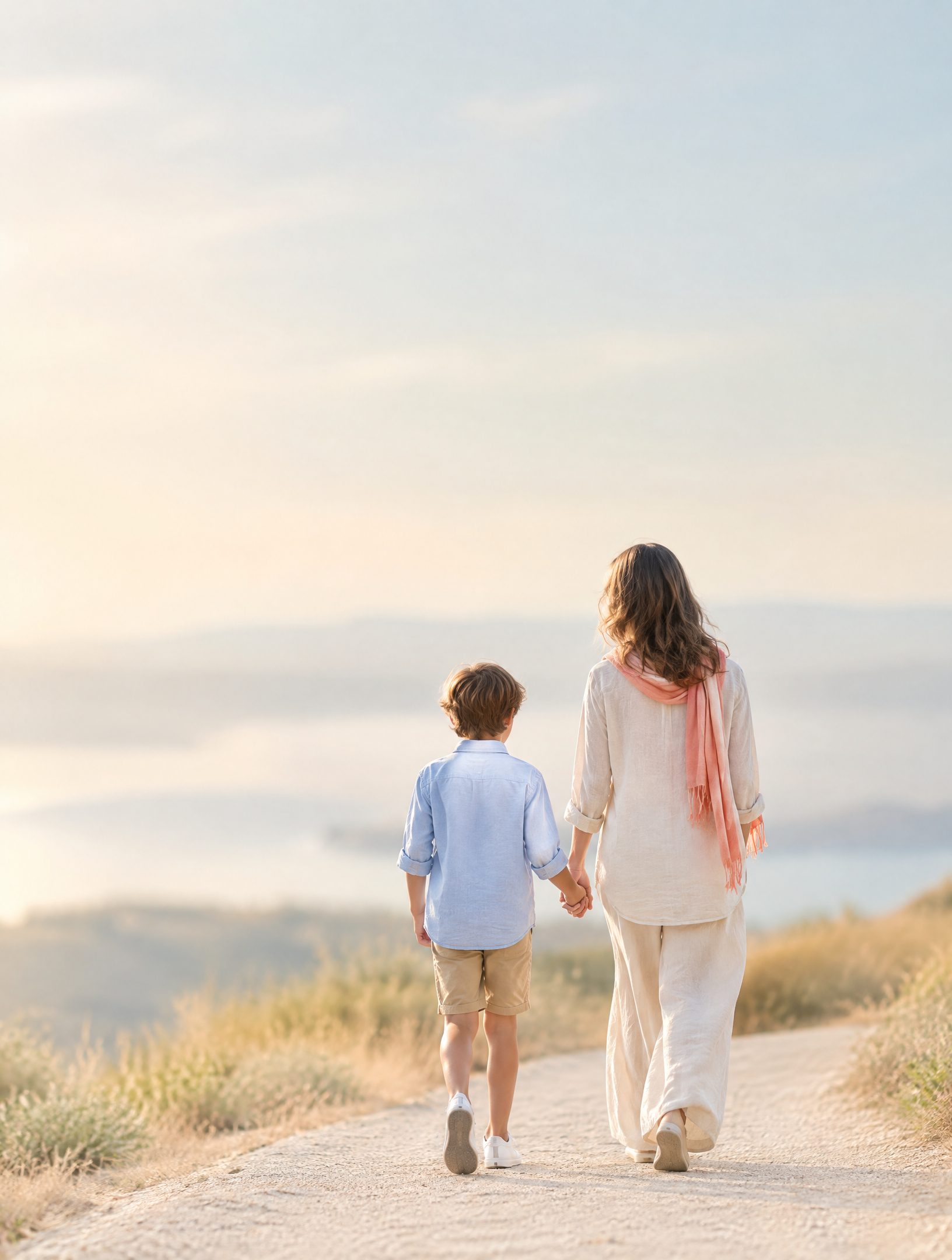 Hintergrundbild, Mother-and-son-walking-toward-daylight-1