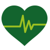 grünes Herz mit EKG Zeichen