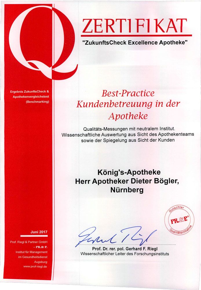 Auszeichnungszertifikat 