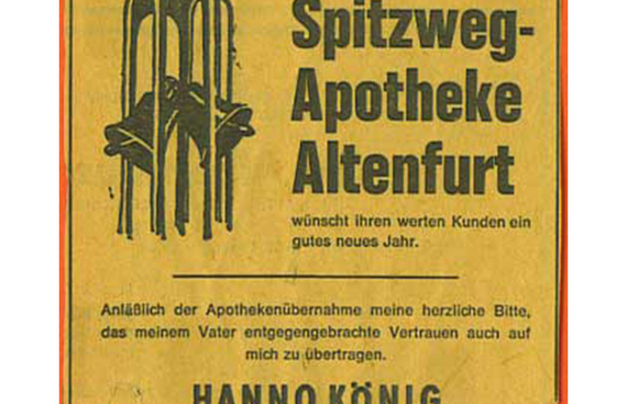 Anzeige - Apothekenneueröffnung 1968