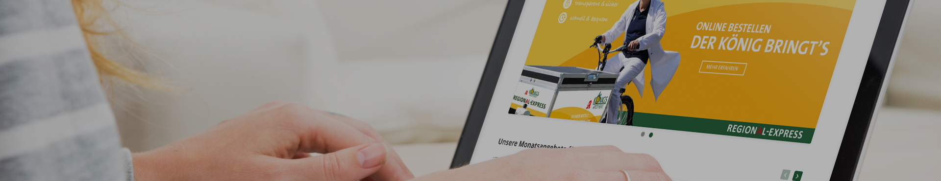 Königs Lieferdienst Foto auf Tablet