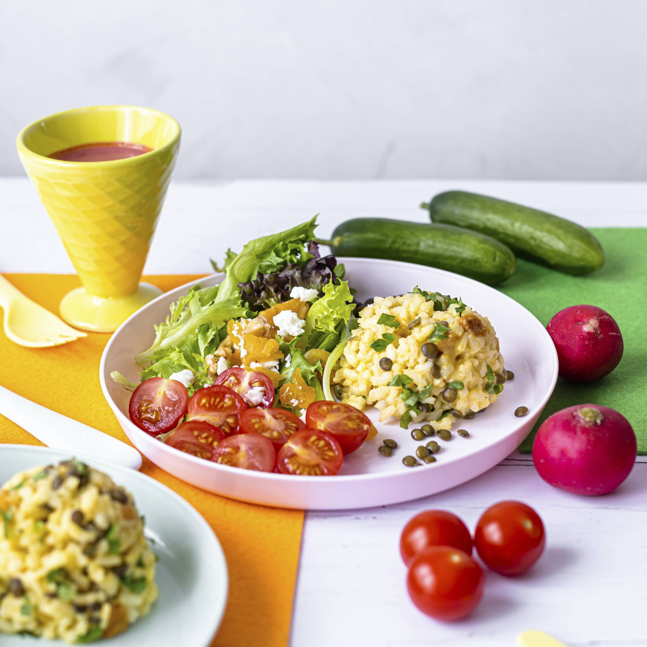 Gemüseteller mit Reis