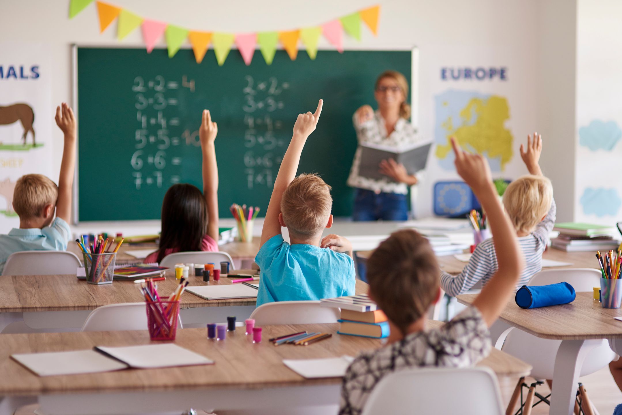 Schulkinder kennen die richtige Antwort