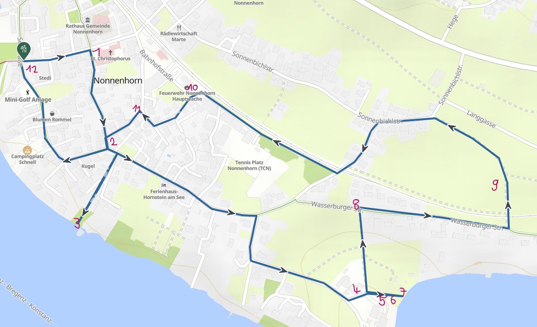 Tourverlauf der Kinder Rallye 2025 mit Fragestationen