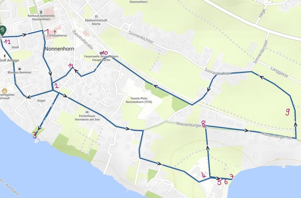 Tourverlauf der Kinder Rallye 2025 mit Fragestationen