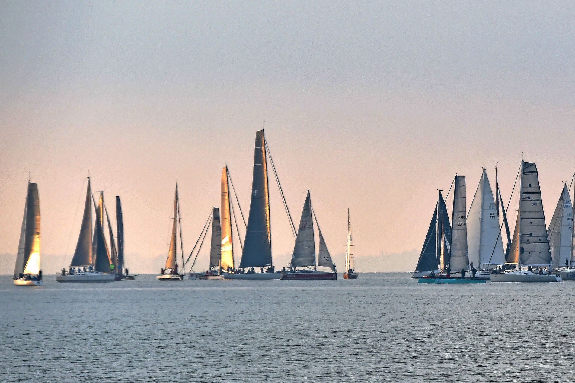 Einige Segelboote auf dem Bodensee.