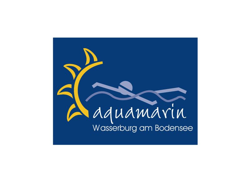 Logo mit der Aufschrift aquamarin Wasserburg am Bodensee.