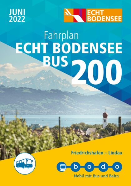 Abbildung Titelbild des Fahrplan " Echt Bodensee Bus 200"