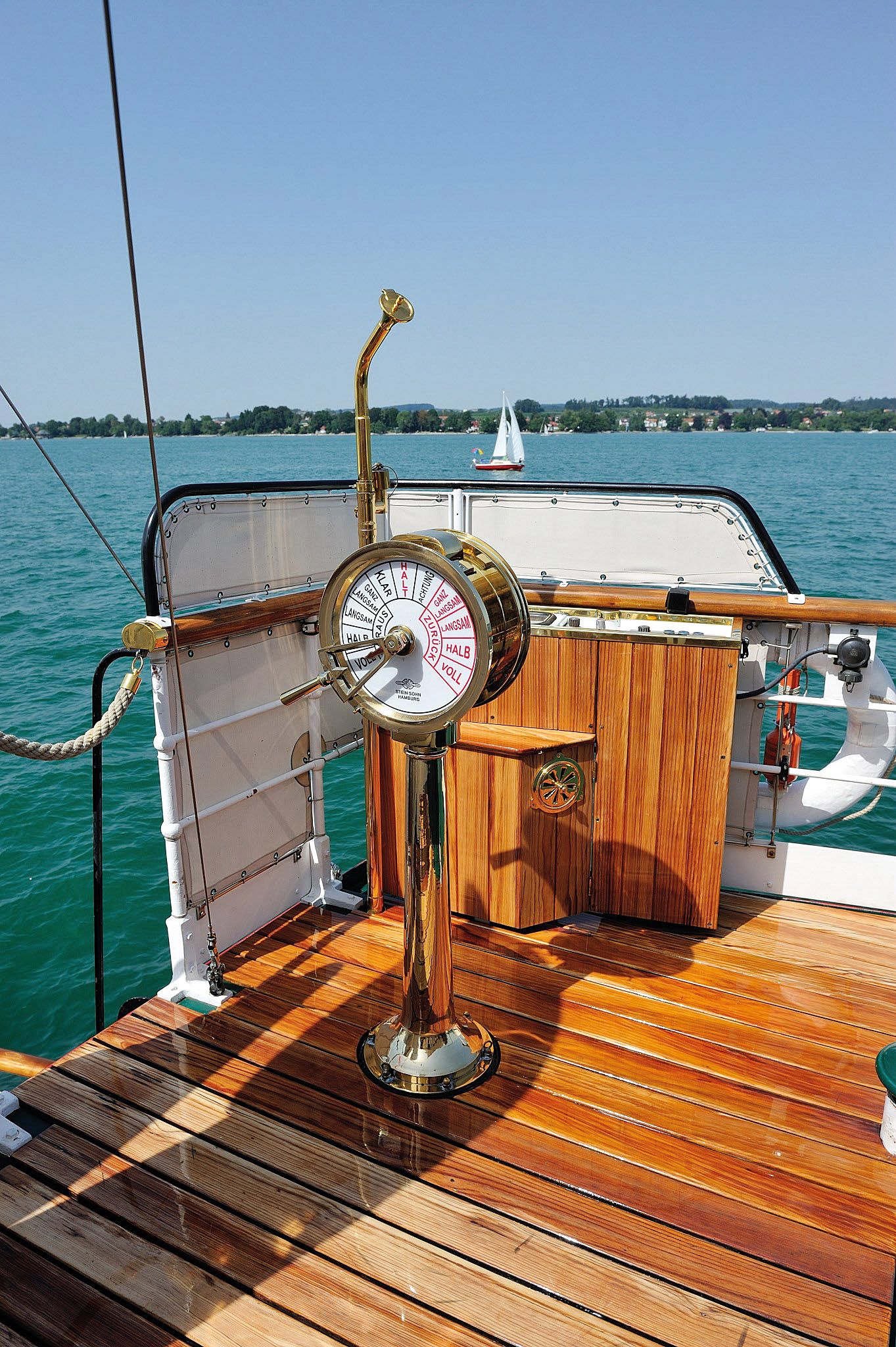 Das hintere Deck vom historischen Dampfschiff Hohentwiel