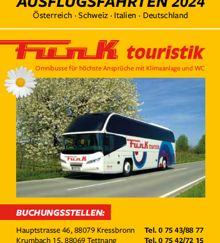 Busausflugsfahrten Funk Touristik 2024