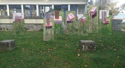 Skulpturen Sybille Schindler auf der Halbinsel in Wasserburg