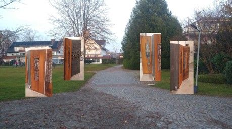 Skulpturen Sybille Schindler auf der Halbinsel in Wasserburg
