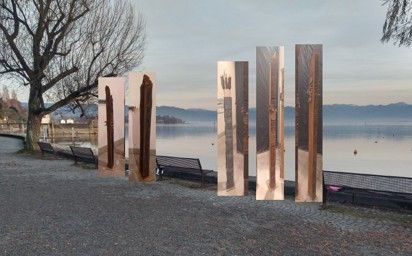 Skulpturen Sybille Schindler auf der Halbinsel in Wasserburg