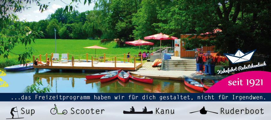 Kahnfahrt Rednitzhembach mit idyllischem Biergarten direkt am Fluss