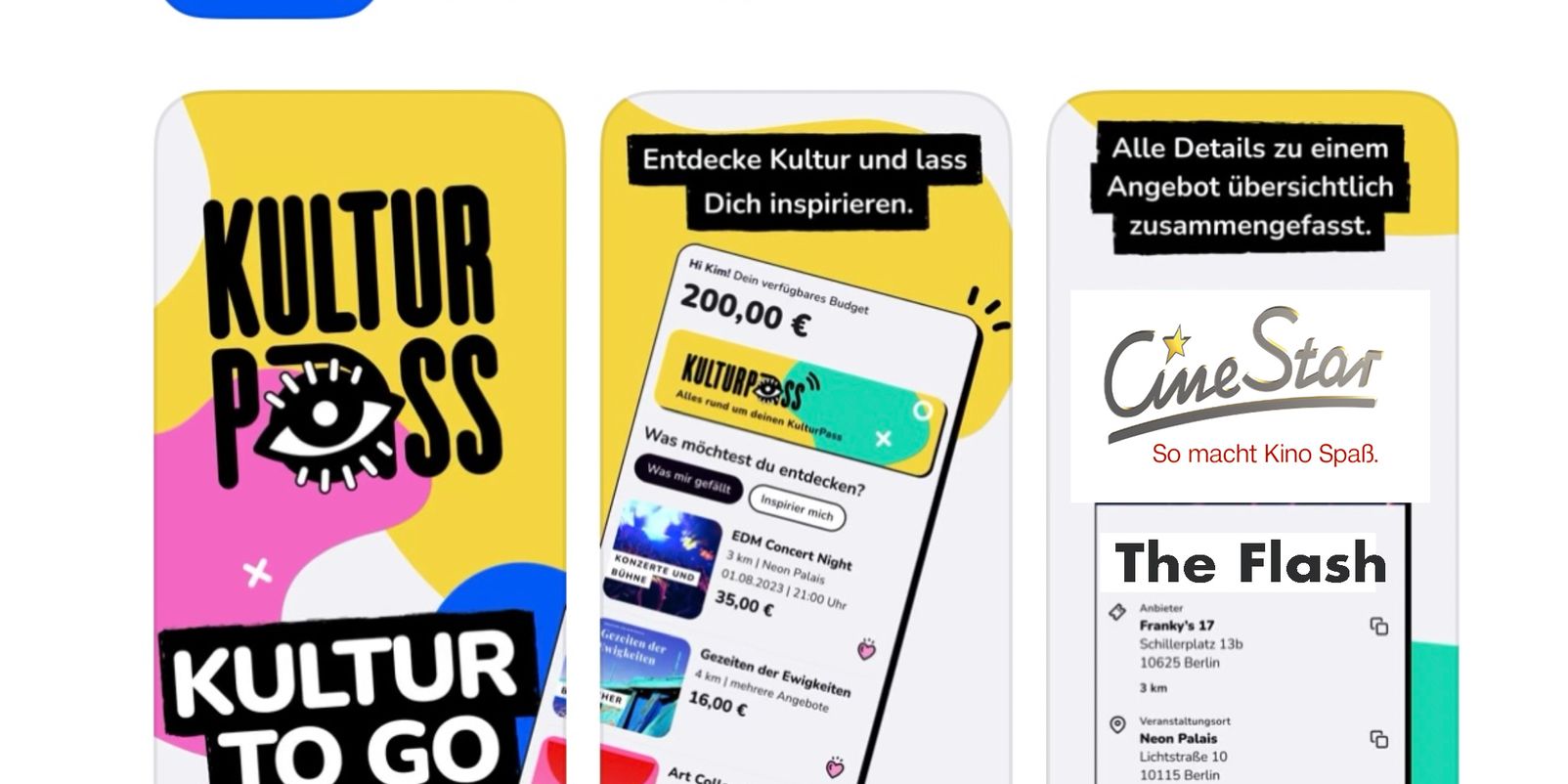 Jede Menge Kino-Spaß: Mit der KulturPass App 200 Euro holen und ganz einfach bei CineStar Erlangen ins Kino gehen