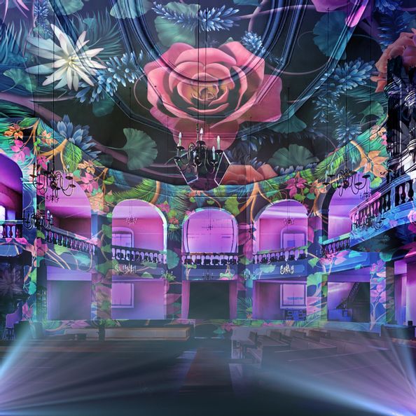 GENESIS Erlangen - Eine immersive Licht- und Videoinstallation entführt Sie in der Hugenottenkirche auf eine meditative und spirituelle Reise