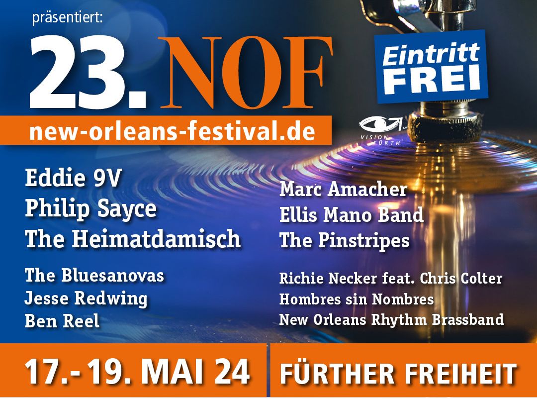 Willkommen zum 23. Fürther New Orleans Festival: Eine musikalische Reise vom 17. - 19.5.24