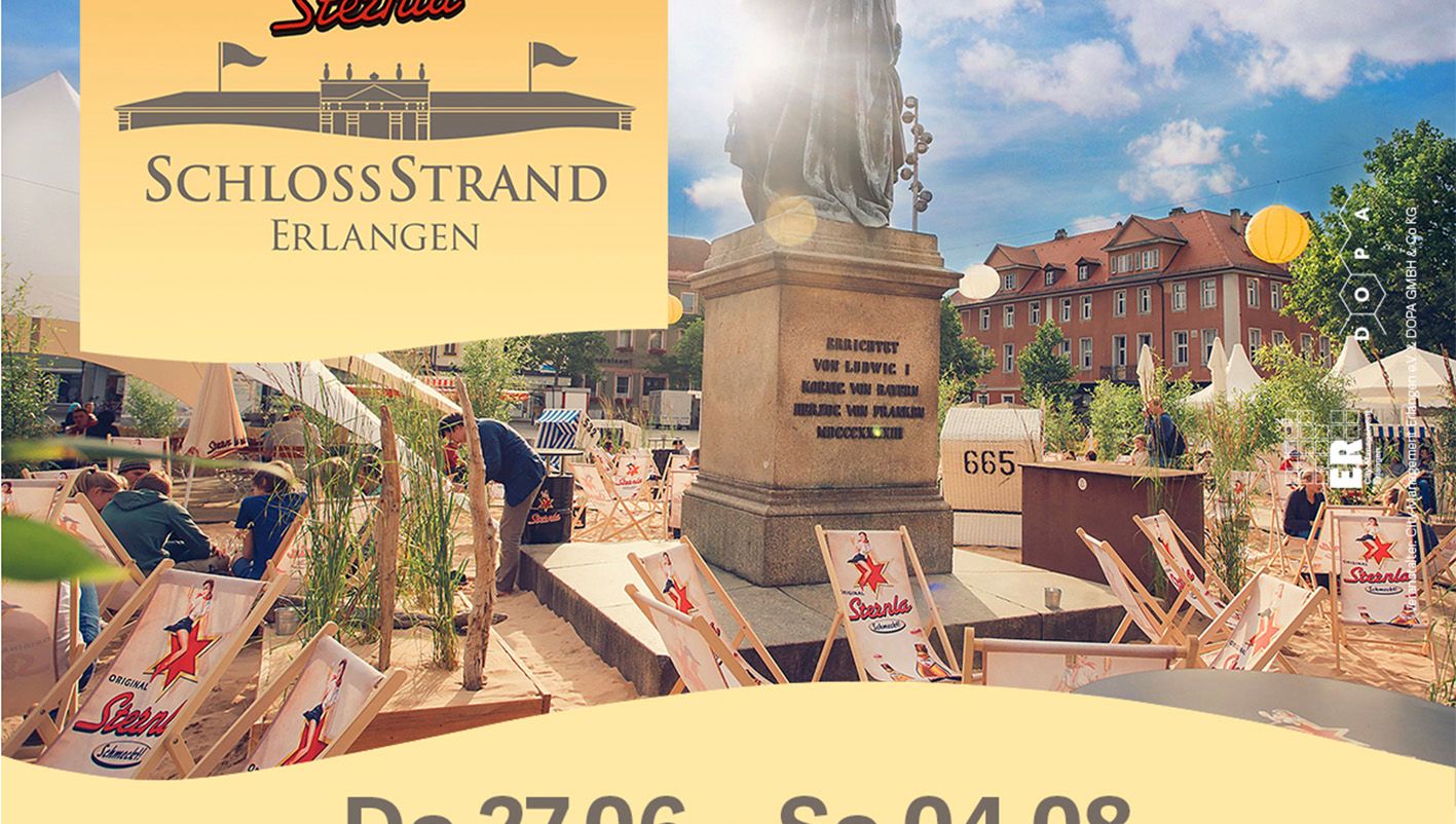 Sommer, Sonne, Strandvergnügen am Erlanger SchlossStrand  vom 27.6. - 4.8.24