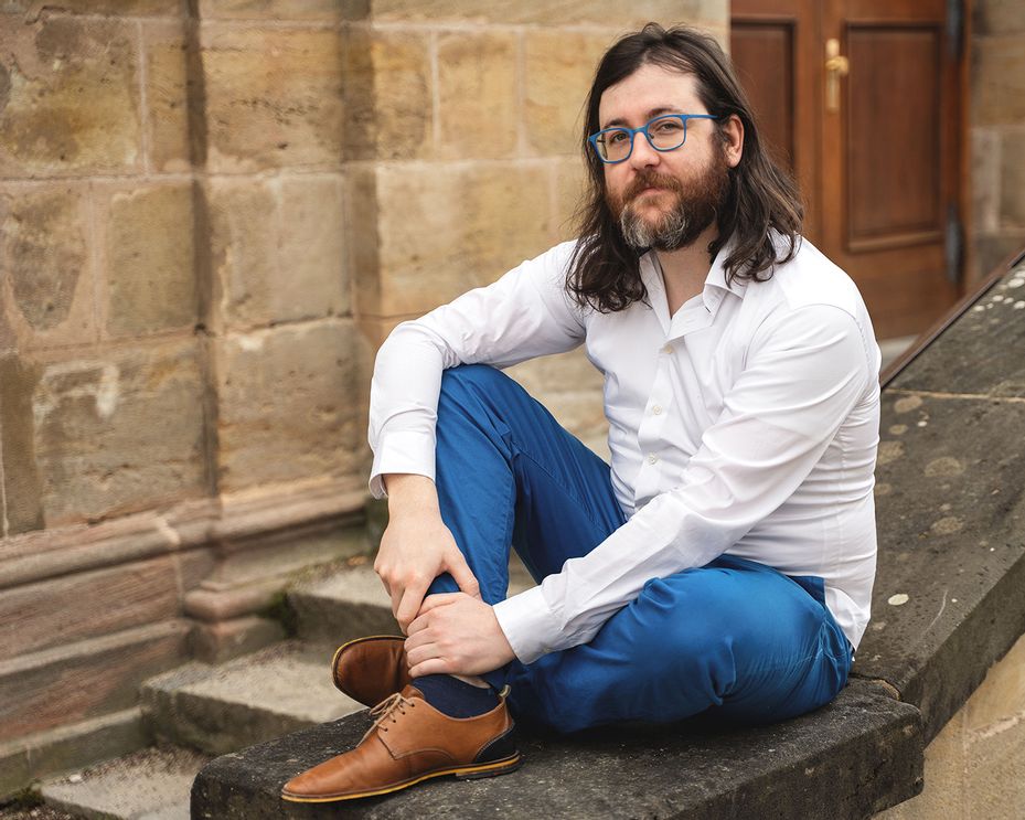 Christoph Orendi, Initiator und Leiter präsentiert die Konzertreihe „Visionen“ zu Ehren von Arnold Schönberg beim Kammermusikfestival in Erlangen,