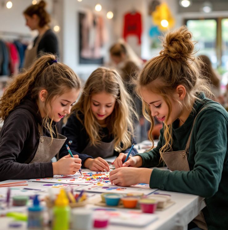 Teilnehmer bei einem kreativen Workshop auf der ErlangenKreativ Messe 2025
