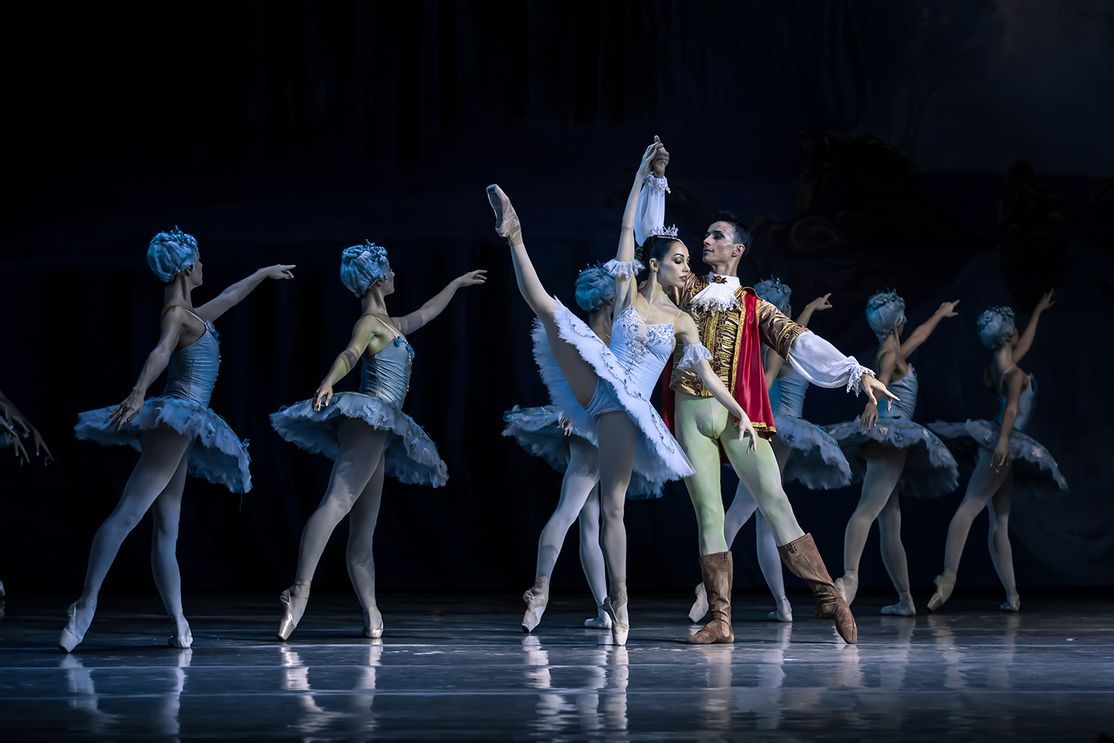 Das Ensemble des International Classical Ballet in einer Szene aus Dornröschen.