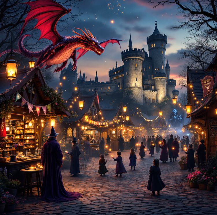 Magisches Zauberdorf Zirndorf 2025 mit sprechendem Hut, Drache Dragus und mittelalterlichem Flair auf Gut Wolfgangshof