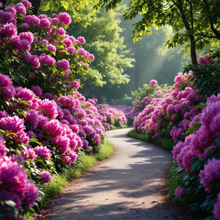 Blütentraum-Pfad: Rhododendronpracht bei den Dennenloher Schloss- und Gartentagen.