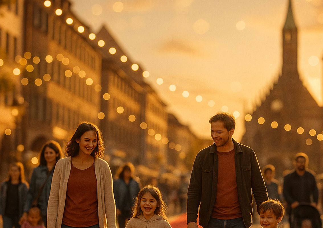 Ein Erlebnis für die ganze Familie: Die Nürnberger Flanierwoche lädt auf dem roten Teppich zum Entdecken und Genießen ein.