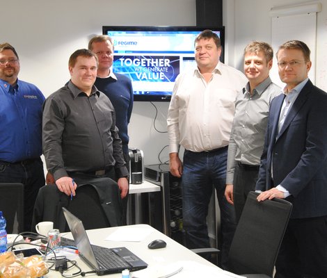 Mr. Aleksandrs Smertjevs, CEO of Elektrika LTD, second from right.