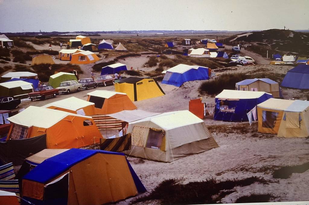 Der Campingplatz Westerland 1965 mit Blick Richtung Osten.