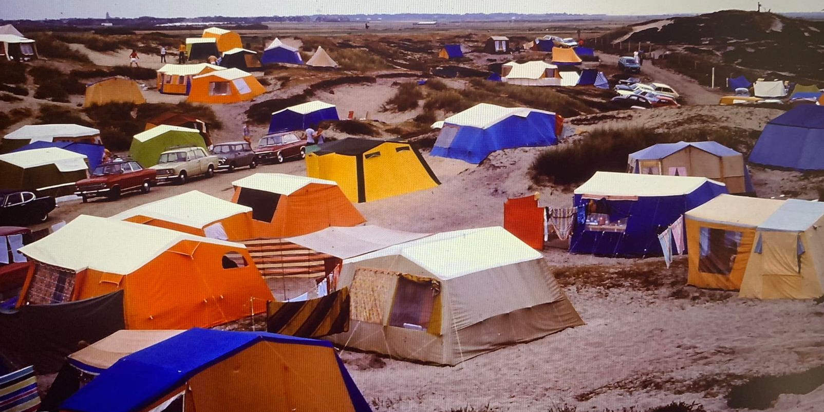 Der Campingplatz Westerland 1965 mit Blick Richtung Osten.